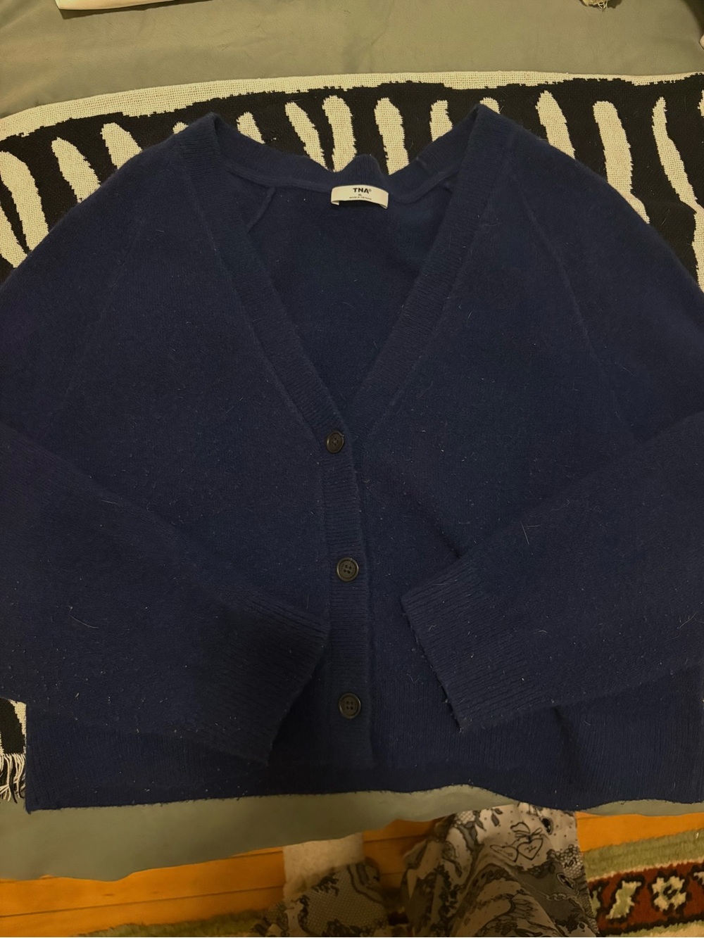 TNA Deep Navy V-neck Button Cardigan